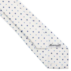 CRAVATTA SARTORIALE 7 CM IN SETA BIANCA Microfantasia fiore