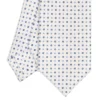 CRAVATTA SARTORIALE 7 CM IN SETA BIANCA Microfantasia fiore