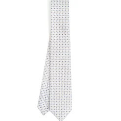 CRAVATTA SARTORIALE 7 CM IN SETA BIANCA Microfantasia fiore