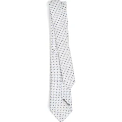 CRAVATTA SARTORIALE 7 CM IN SETA BIANCA Microfantasia fiore