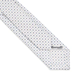 CRAVATTA SARTORIALE 7 CM IN SETA BIANCA Microfantasia fiore
