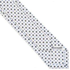 CRAVATTA SARTORIALE 7 CM IN SETA BIANCA Microfantasia fiore