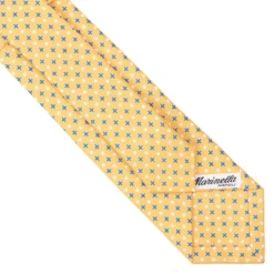 CRAVATTA SARTORIALE 7 CM IN SETA GIALLA Microfantasia fiore