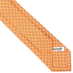 CRAVATTA SARTORIALE 7 CM IN SETA ARANCIONE Microfantasia fiore