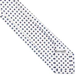 CRAVATTA SARTORIALE 7 CM IN SETA BIANCA Microfantasia fiore