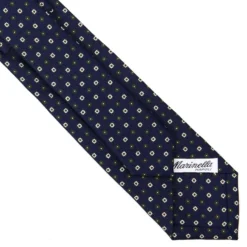 CRAVATTA SARTORIALE 7 CM IN SETA BLU SCURO Microfantasia fiore
