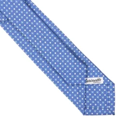 CRAVATTA SARTORIALE 7 CM IN SETA AZZURRO POLVERE Microfantasia fiore