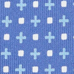 CRAVATTA SARTORIALE 7 CM IN SETA AZZURRO POLVERE Microfantasia fiore