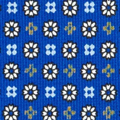 CRAVATTA SARTORIALE 7 CM IN SETA BLU Microfantasia fiore