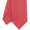 CRAVATTA SARTORIALE 7 CM IN SETA ROSSA Microfantasia fiore