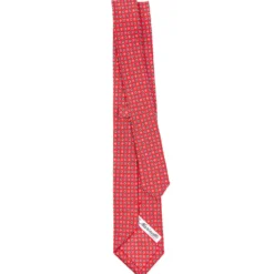CRAVATTA SARTORIALE 7 CM IN SETA ROSSA Microfantasia fiore
