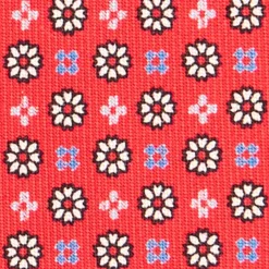CRAVATTA SARTORIALE 7 CM IN SETA ROSSA Microfantasia fiore
