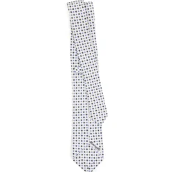 CRAVATTA SARTORIALE 7 CM IN SETA BIANCA Microfantasia fiore