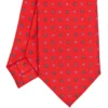 CRAVATTA SARTORIALE 7 CM IN SETA ROSSA Microfantasia fiore