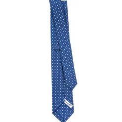 CRAVATTA SARTORIALE 7 CM IN SETA BLU Microfantasia fiore