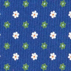 CRAVATTA SARTORIALE 7 CM IN SETA BLU Microfantasia fiore