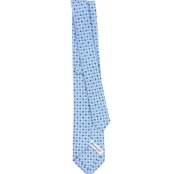 CRAVATTA SARTORIALE 7 CM IN SETA AZZURROMicrofantasia fiore