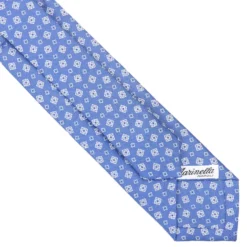CRAVATTA SARTORIALE 7 CM IN SETA AZZURRO POLVERE Microfantasia fiore