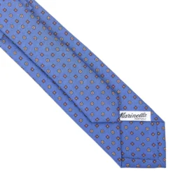 CRAVATTA SARTORIALE 7 CM IN SETA AZZURRO POLVERE Microfantasia fiore