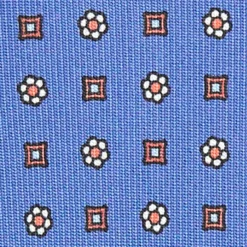 CRAVATTA SARTORIALE 7 CM IN SETA AZZURRO POLVERE Microfantasia fiore
