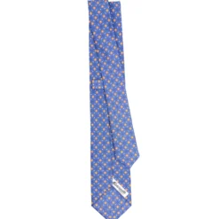 CRAVATTA SARTORIALE 7 CM IN SETA AZZURRO POLVERE Microfantasia fiore