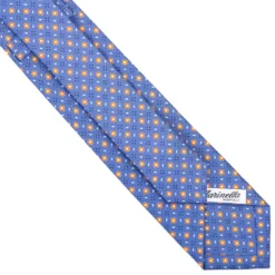 CRAVATTA SARTORIALE 7 CM IN SETA AZZURRO POLVERE Microfantasia fiore