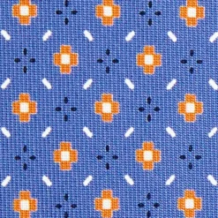 CRAVATTA SARTORIALE 7 CM IN SETA AZZURRO POLVERE Microfantasia fiore