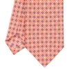 CRAVATTA SARTORIALE 7 CM IN SETA ARANCIONE Microfantasia fiore