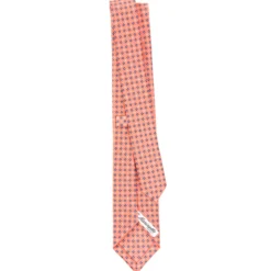 CRAVATTA SARTORIALE 7 CM IN SETA ARANCIONE Microfantasia fiore