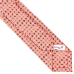 CRAVATTA SARTORIALE 7 CM IN SETA ARANCIONE Microfantasia fiore