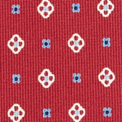 CRAVATTA SARTORIALE 7 CM IN SETA BORDEAUX Microfantasia fiore