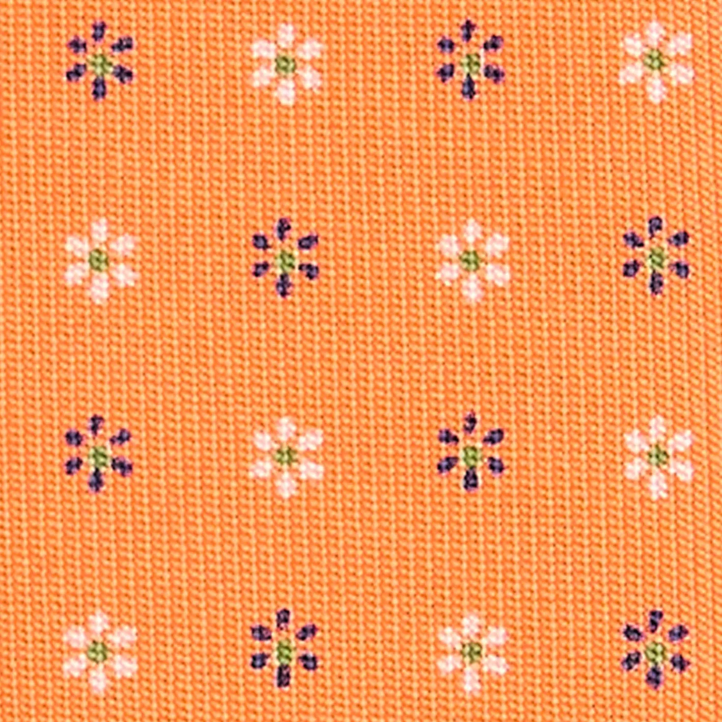CRAVATTA SARTORIALE 7 CM IN SETA ARANCIONE Microfantasia fiore