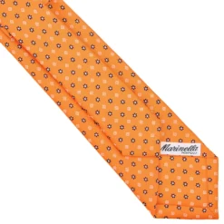 CRAVATTA SARTORIALE 7 CM IN SETA ARANCIONE Microfantasia fiore