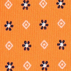 CRAVATTA SARTORIALE 7 CM IN SETA ARANCIONE Microfantasia fiore