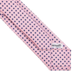 CRAVATTA SARTORIALE 7 CM IN SETA ROSA Microfantasia fiore