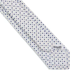 CRAVATTA SARTORIALE 7 CM IN SETA BIANCA Microfantasia fiore
