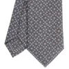 CRAVATTA SARTORIALE 7 CM IN SETA GRIGIO SCURO Microfantasia fiore