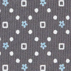 CRAVATTA SARTORIALE 7 CM IN SETA GRIGIO SCURO Microfantasia fiore