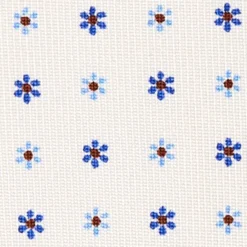 CRAVATTA SARTORIALE 7 CM IN SETA BIANCA Microfantasia fiore