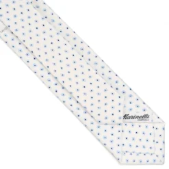 CRAVATTA SARTORIALE 7 CM IN SETA BIANCA Microfantasia fiore