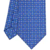 CRAVATTA SARTORIALE EXTRA LONG IN SETA BLUETTE Microfantasia fiore