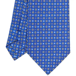 CRAVATTA SARTORIALE EXTRA LONG IN SETA BLUETTE Microfantasia fiore