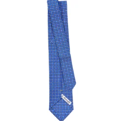 CRAVATTA SARTORIALE EXTRA LONG IN SETA BLUETTE Microfantasia fiore