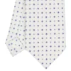 CRAVATTA SARTORIALE EXTRA LONG IN SETA BIANCA Microfantasia fiore