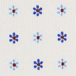 CRAVATTA SARTORIALE EXTRA LONG IN SETA BIANCA Microfantasia fiore