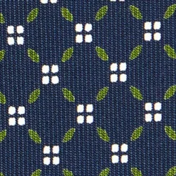 CRAVATTA SARTORIALE EXTRA LONG IN SETA BLU SCURO Microfantasia fiore