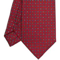 CRAVATTA SARTORIALE EXTRA LONG IN SETA BORDEAUX Microfantasia fiore