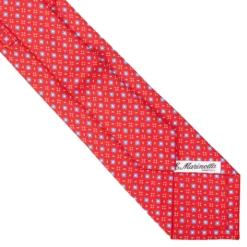 CRAVATTA SARTORIALE EXTRA LONG IN SETA ROSSA Microfantasia fiore