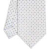 CRAVATTA SARTORIALE EXTRA LONG IN SETA BIANCA Microfantasia fiore