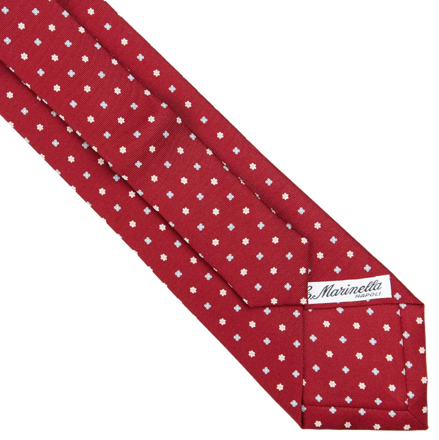 CRAVATTA SARTORIALE EXTRA LONG IN SETA BORDEAUX Microfantasia fiore